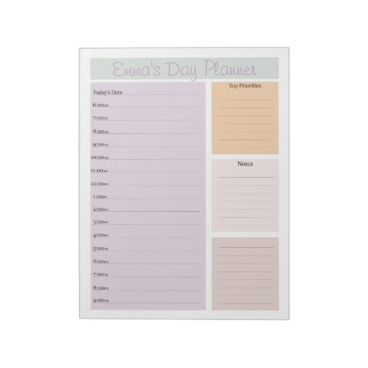 Dagplanner Lavendel, Abrikoos, Dusty Mint Notitieblok (Linkerzijde)