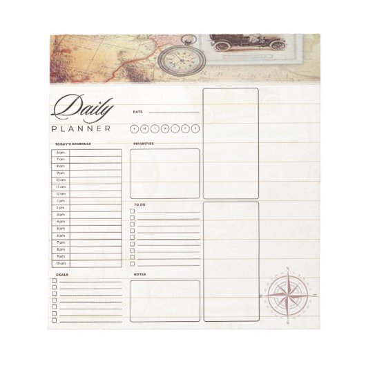 Dagplanning voor reizen notitieblok (Voorkant)