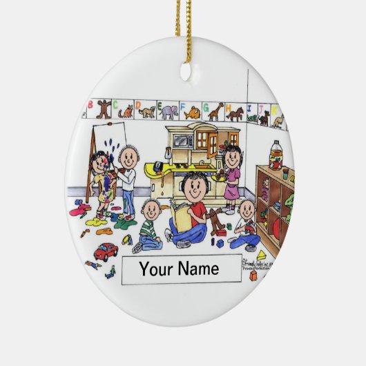 Dagrijdend autowerker - Vrouw Keramisch Ornament (Rechts)