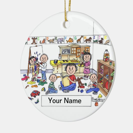 Dagrijdend autowerker - Vrouw Keramisch Ornament (Links)