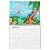 Dagrooster van de Tropische Eilanden Kalender (Jan 2027)