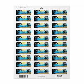 Dags Strand & Palmboom Tropisch Adreslabels Etiket (Full Sheet)