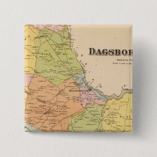 Dagsborough Vierkante Button 5,1 Cm (Voorkant)