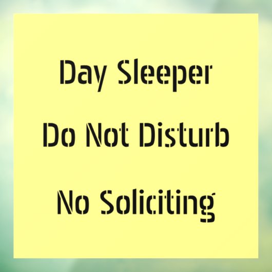 Dagslapper verstoort geen zwelling raamsticker (Vel 3)