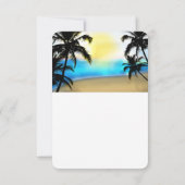 Dagstrand- en palmbomen RSVP Kaartje (Achterkant)