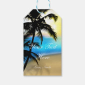 Dagstrand- en palmbomen Tropisch Label met cadeaus Cadeaulabel (Voorkant)