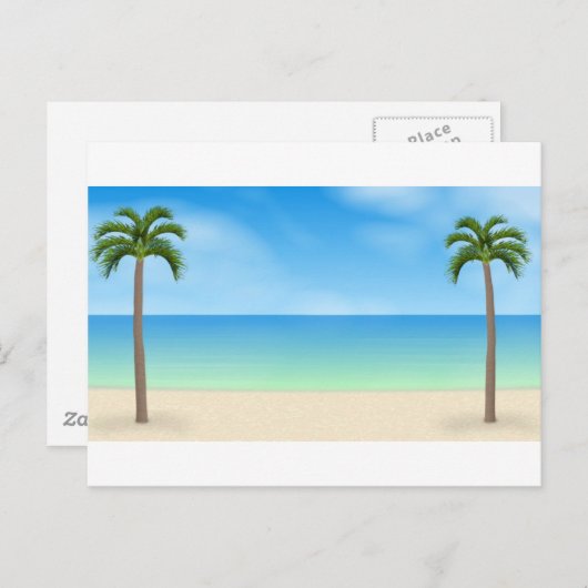 Dagstrand Scene: Briefkaart (Voorkant / Achterkant)