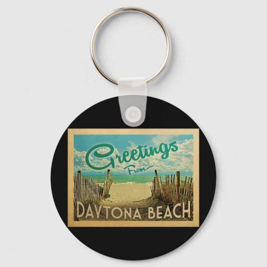 Dagtona Beach Vintage Travel Sleutelhanger (Voorkant)