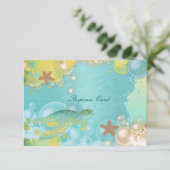 Dagvaardijschildpadden, zeester RSVP kaartje (Staand voorkant)