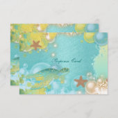 Dagvaardijschildpadden, zeester RSVP kaartje (Voorkant / Achterkant)