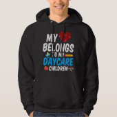 Dagverzorger hart behoort tot kinderen hoodie (Voorkant)