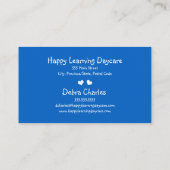 Dagverzorging, kinderen, kleurrijk visitekaartje (Achterkant)