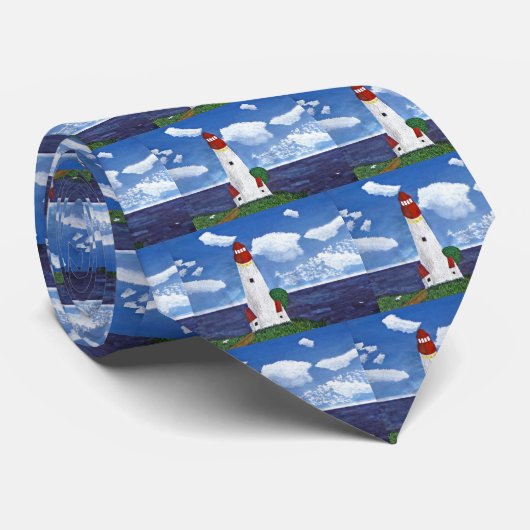 Dagvuurtoren met Uitzicht in de oceaan Stropdas (Opgerold)