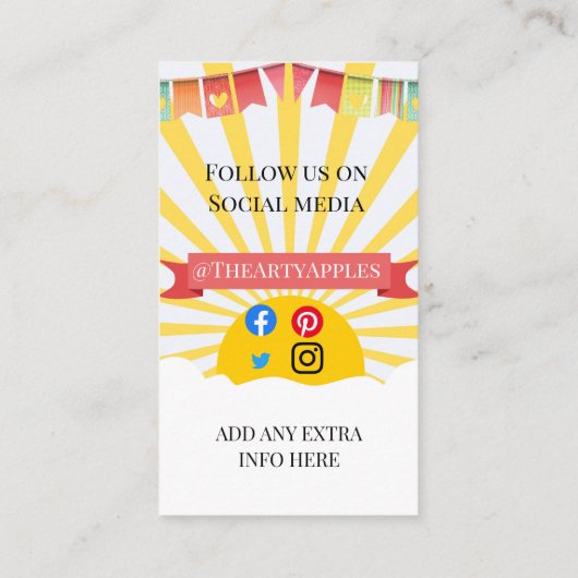 dagzonnige zomer buiten kinderdagverblijf visitekaartje (Achterkant)