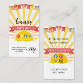 dagzonnige zomer buiten kinderdagverblijf visitekaartje (Voorkant / Achterkant)