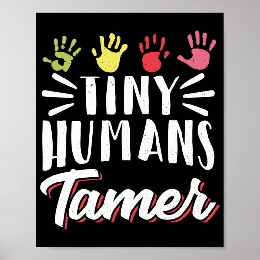 Dagzorgverlener Kinderopvang Kleine Humans Tamer H Poster (Voorkant)