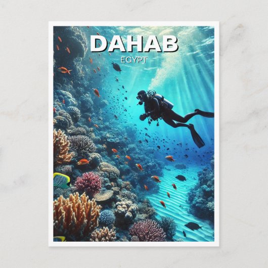 Dahab Egypt Scuba Diver Briefkaart (Voorkant)