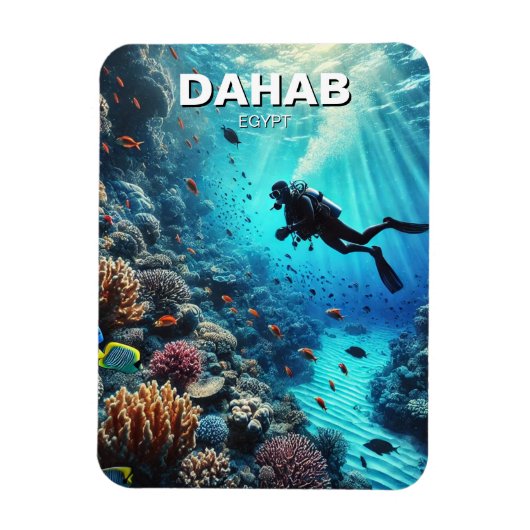 Dahab Egypt Scuba Diver Magneet (Verticaal)