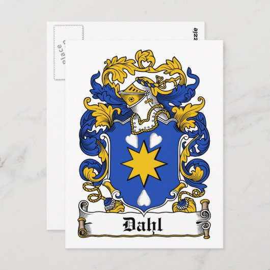 Dahl Family Crest Briefkaart (Voorkant / Achterkant)