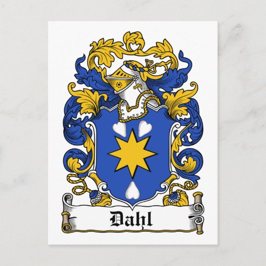 Dahl Family Crest Briefkaart (Voorkant)