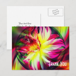 Dahlia Abstracte Bloem Dankkaart Briefkaart