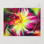 Dahlia Abstracte Bloem Dankkaart Briefkaart (Voorkant)