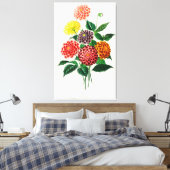 Dahlia afgebeeld canvas afdruk (Insitu (Slaapkamer))