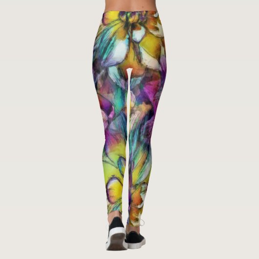 Dahlia Aquarelle Leggings (Achterkant)