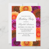 Dahlia Autumn Floral Birthday Kaart (Voorkant)