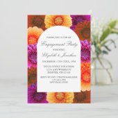 Dahlia Autumn Floral Engagement Party Kaart (Staand voorkant)