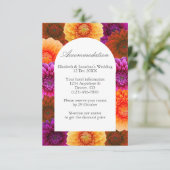 Dahlia Autumn Floral Wedding Accommodatie Informatiekaartje (Staand voorkant)