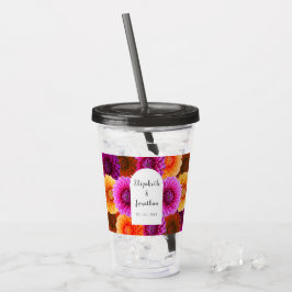 Dahlia Autumn Floral Wedding Acryl Drinkbeker