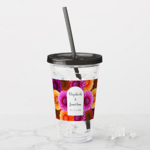 Dahlia Autumn Floral Wedding Acryl Drinkbeker