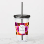 Dahlia Autumn Floral Wedding Acryl Drinkbeker (Voorkant)