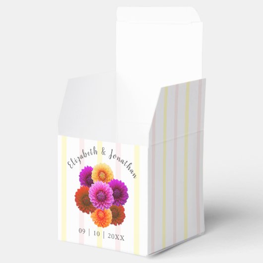 Dahlia Autumn Floral Wedding Bedankdoosjes (Geopend)