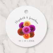 Dahlia Autumn Floral Wedding Bedankjes Labels (Voorkant)