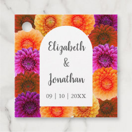 Dahlia Autumn Floral Wedding Bedankjes Labels