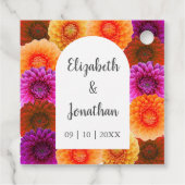 Dahlia Autumn Floral Wedding Bedankjes Labels (Achterkant)