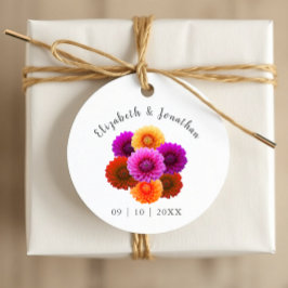Dahlia Autumn Floral Wedding Bedankjes Labels