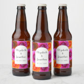 Dahlia Autumn Floral Wedding Bier Etiket (Flessen)