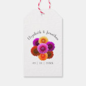 Dahlia Autumn Floral Wedding Cadeaulabel (Achterkant)