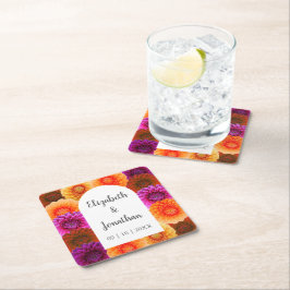 Dahlia Autumn Floral Wedding Kartonnen Onderzetters