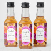 Dahlia Autumn Floral Wedding Likeurfles Etiket (Flessen)