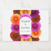 Dahlia Autumn Floral Wedding Likeurfles Etiket (Enkel label)