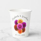 Dahlia Autumn Floral Wedding Papieren Bekers (Voorkant)