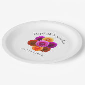 Dahlia Autumn Floral Wedding Papieren Bordje (Gekanteld)