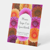Dahlia Autumn Floral Wedding Reclamebord Met Voetstuk (Voorkant)