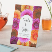 Dahlia Autumn Floral Wedding Reclamebord Met Voetstuk (Insitu)