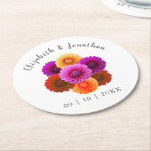 Dahlia Autumn Floral Wedding Ronde Kartonnen Onderzetter (Gebogen)