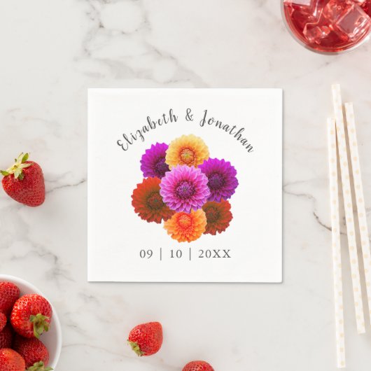Dahlia Autumn Floral Wedding Servet (Insitu)